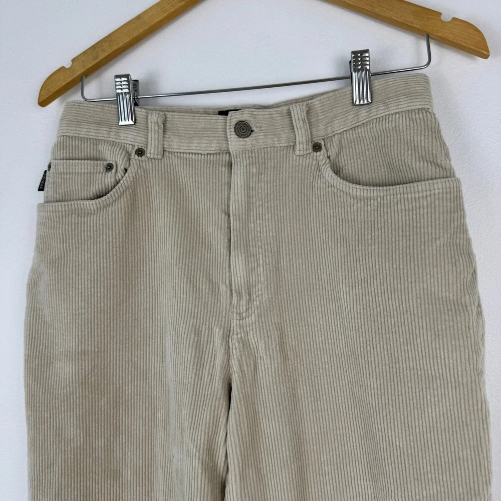 VTG! Lauren Ralph Lauren Women's Beige Corduroy Straight Leg Pants Size 8 Preppy